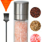 TooWoom Pepper Grinder Salt Grinder, 5 inch Stainless Steel Pepper Mill w/Adjustable Coarseness, Refillable Salt with Funnel, Cleaning Brush, Manual Pepper Grinder for Black Peppercorns
