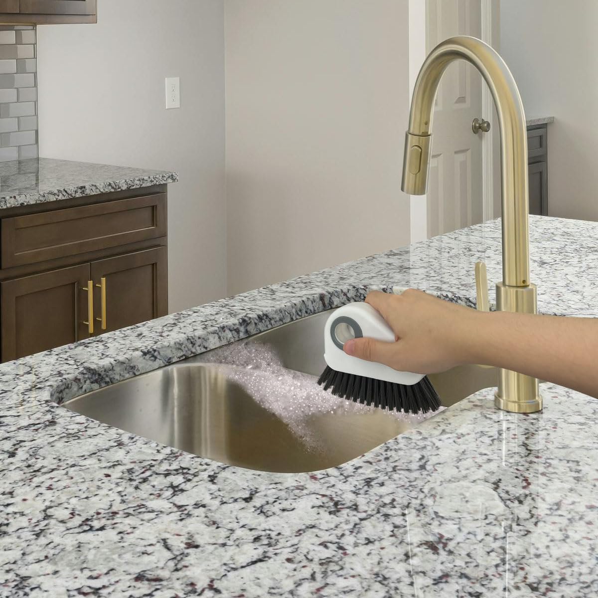 2pcs 2 in 1 Groove Crevice Cleaning Brush Window Track Cleaning Tools,Multifunction Grout Cleaner Tool Crevice Cleaning Brush with Hidden Scraper for Sliding Door Track,Window Sill,Window Seal