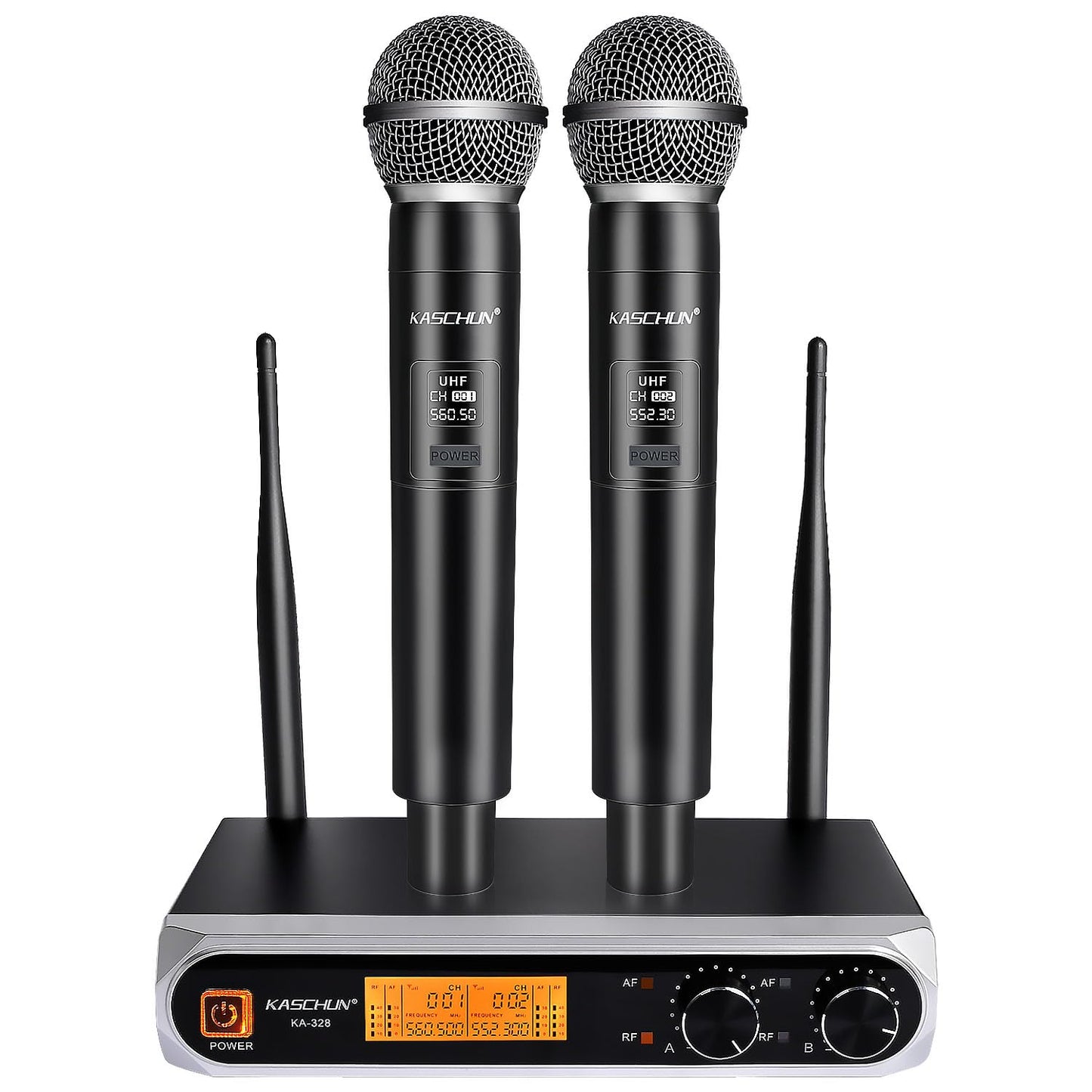 Kaschun Wireless Microphone, Professional Cordless Dynamic Wireless Microphone System, Microfono Inalambrico Professional,100ft Range, Suitable for DJ, Church, Karaoke, Home and KTV (KA-328)