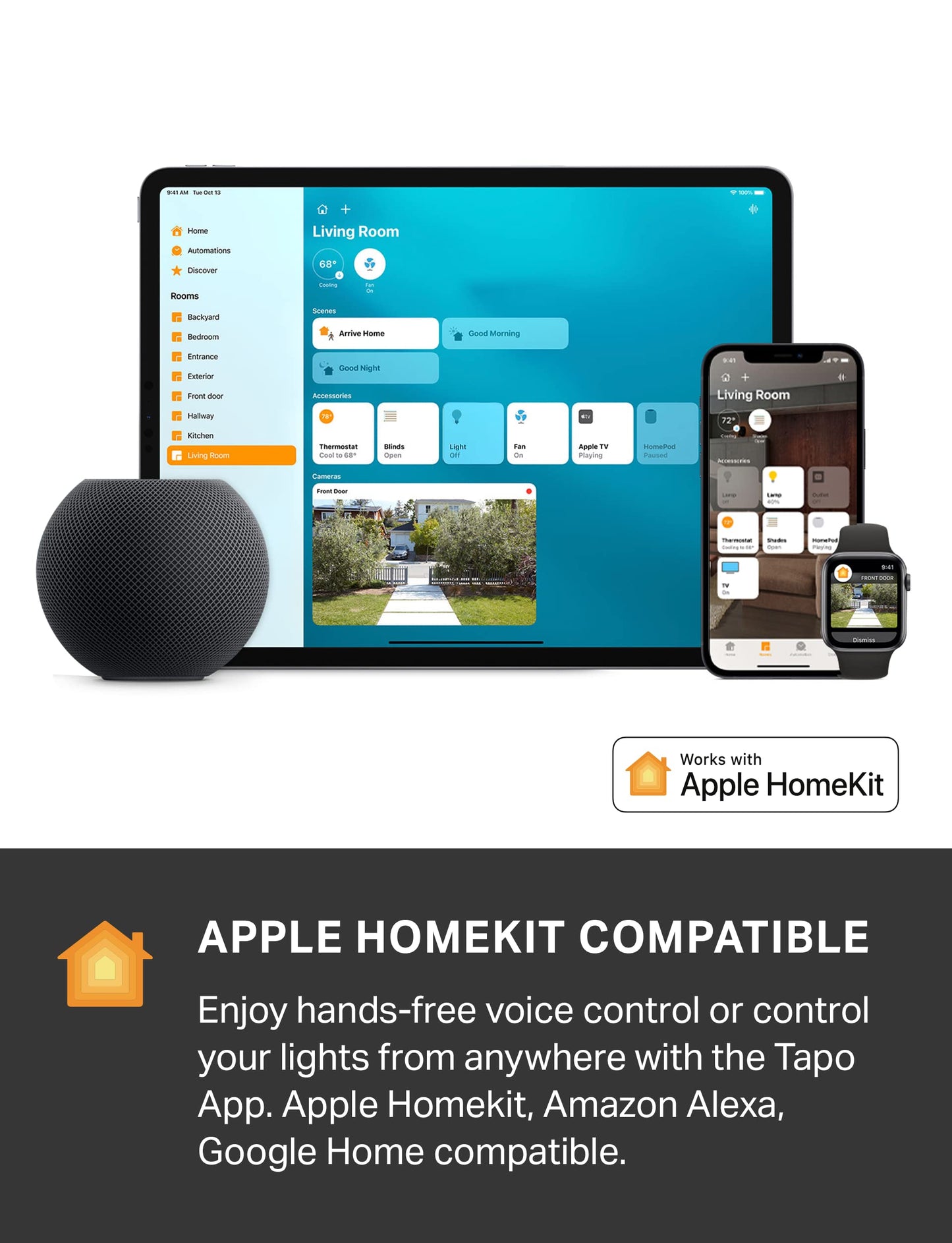 Tapo TP-Link RGBWIC Smart LED Light Strip 16.4Ft, 1000 Lumens, 16M Dimmable Colors, 50 Color Zones, Works w/Apple HomeKit/Alexa/Google Home, Sync-to-Sound, IP44 PU Coating, Trimmable L930-5