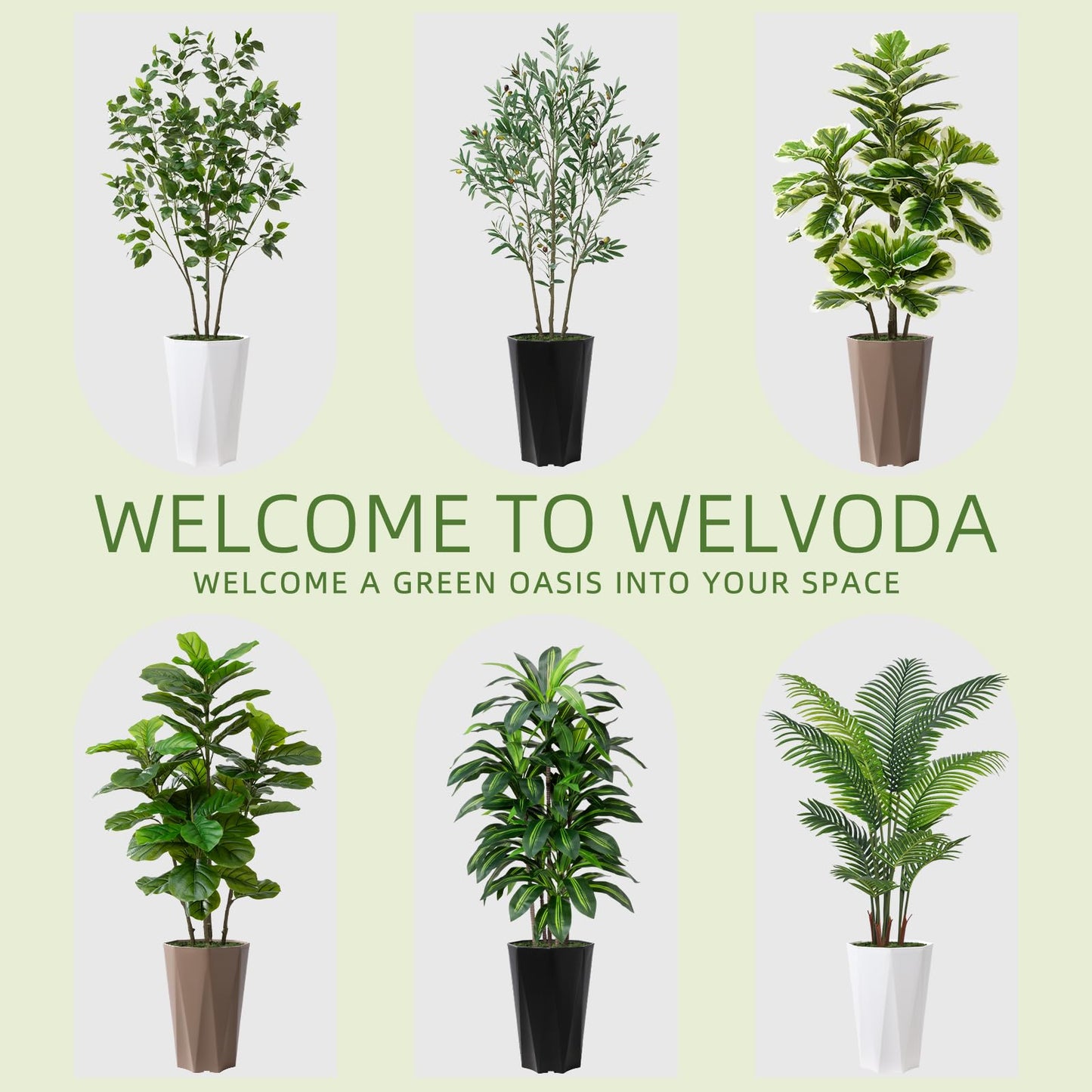 Artificial Dracaena Plant Indoor 5FT Fake Tree with White Diamond Planter Faux Yucca Tall Fake Floor Plant in Pot Artificial Trees for Home Office Living Room Decor Indoor