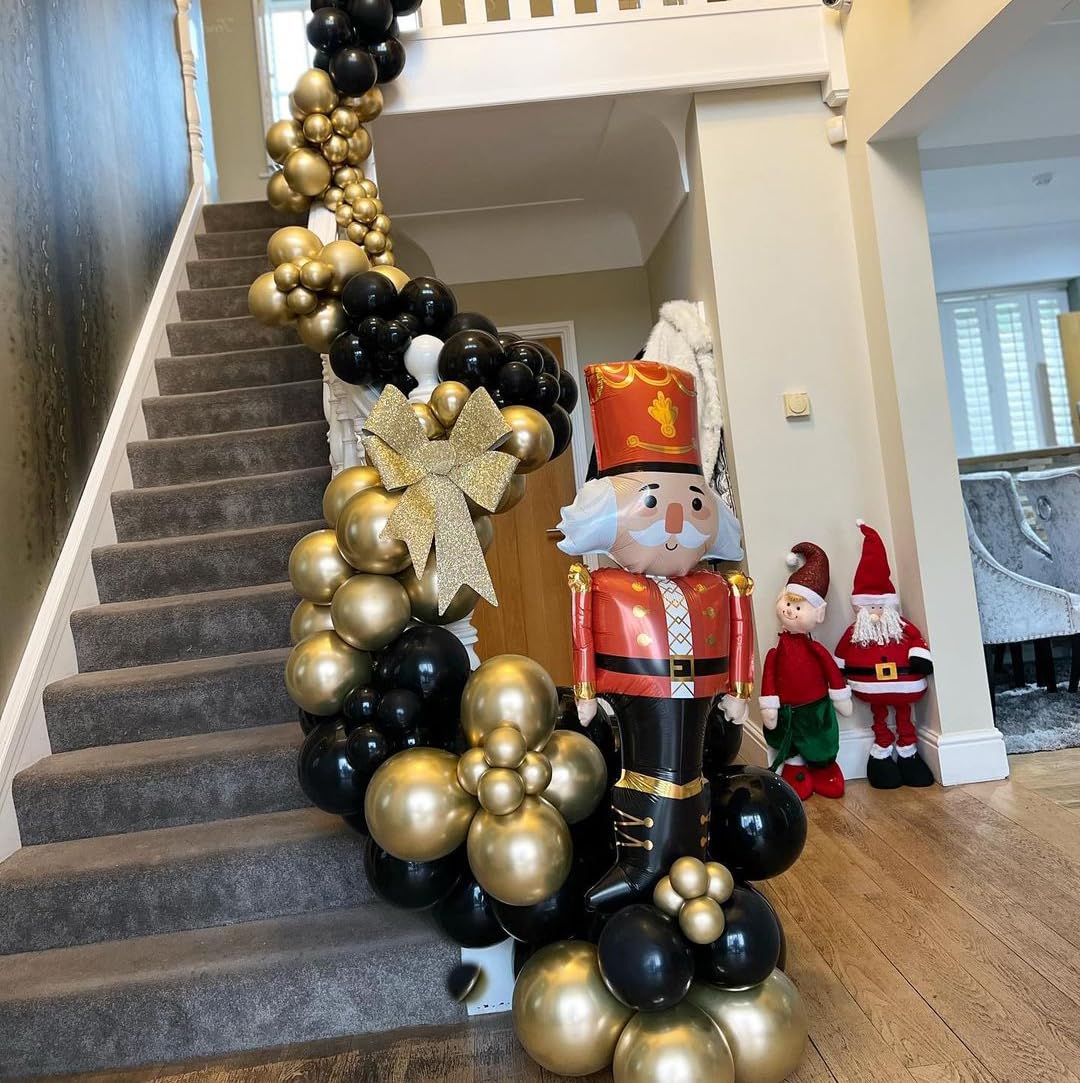 Black and Metallic Gold Balloons, 50PCS 12 Inch Black and Gold Confetti Balloon Party Decorations for Birthday,Graduation,New Years,Wedding,Engagement Party Decorations