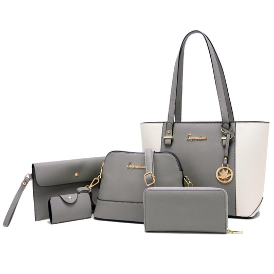 Soperwillton Handbags and Purses for Women Shoulder Tote Bags Top Handle Satchel Purse Set 5pcs