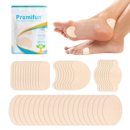 Moleskin Strips with Adhesive Blister Prevention Pads Mole Skin Tape Stickers for Feet Heel Shoes Padding-24 Sheets of 4 Shapes，Beige