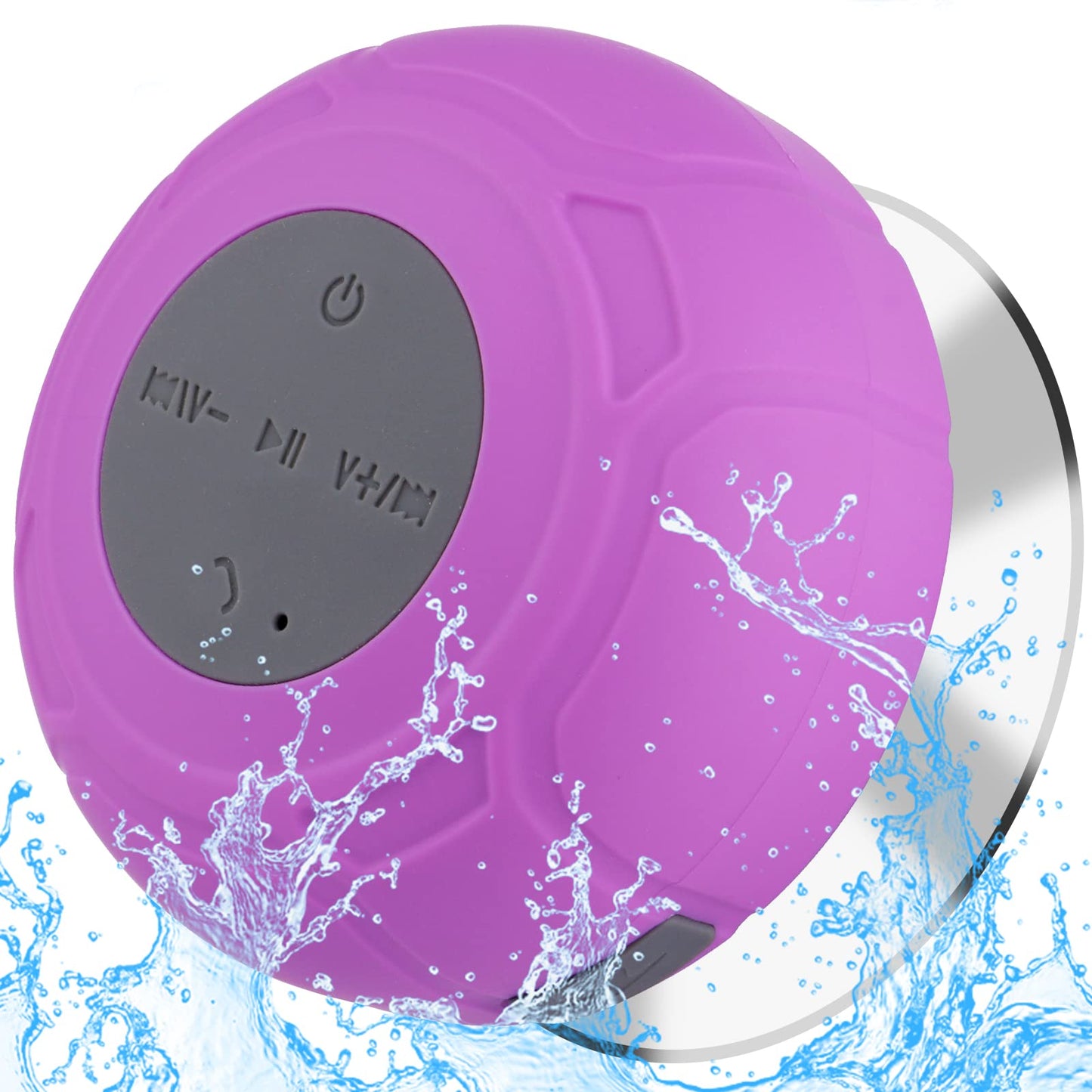 Annlend Bluetooth Shower Speaker Waterproof Portable Wireless Water-Resistant Speaker Suction Cup,Built-in Mic Speakerphone for iPhone Phone Tablet Bathroom Kitchen - Purple