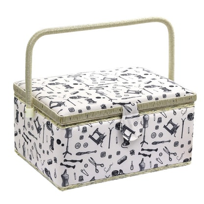 Large Sewing Basket with Accessories, Sewing Organizer Box for Sewing Supplies and DIY Crafting Tools Storage Christmas Gift for Sewing Craft Lovers
