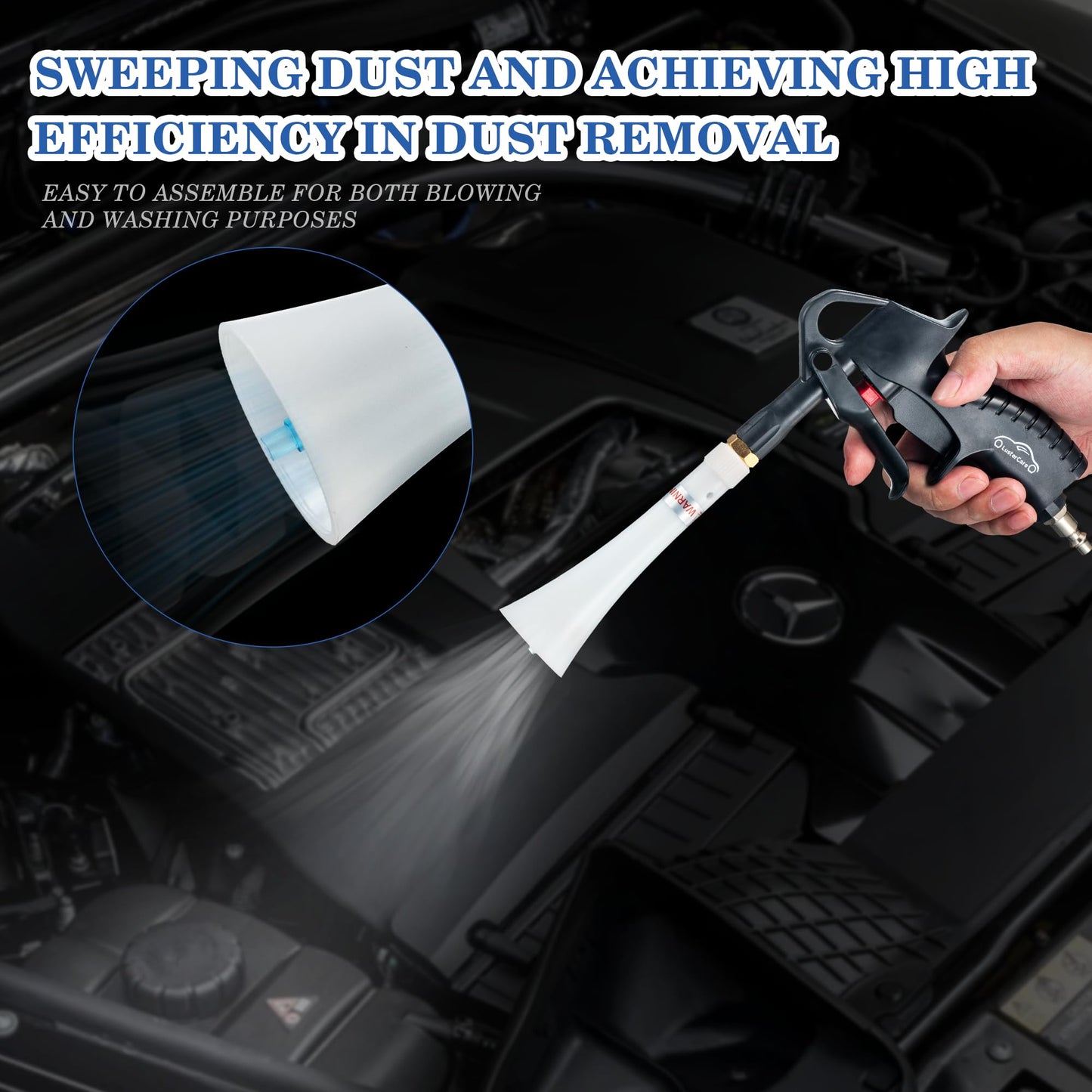 Blow Gun Blasts Away Dirty and Air Dry from Surface Works with a Strong Gust of Air