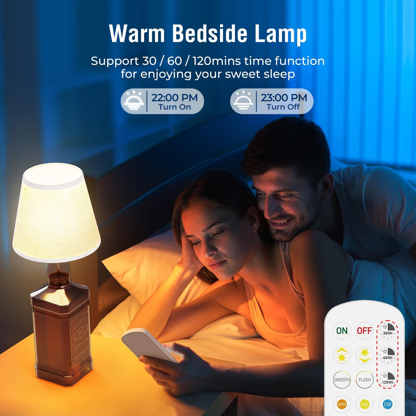 Eclipterra Cordless LED Bottle Lamp 5000mAh Battery Portable Wireless Table Lamp Wine Bottle Lamp for Indoor Outdoor Dining Bedroom with Remote (White, 1 Pack)