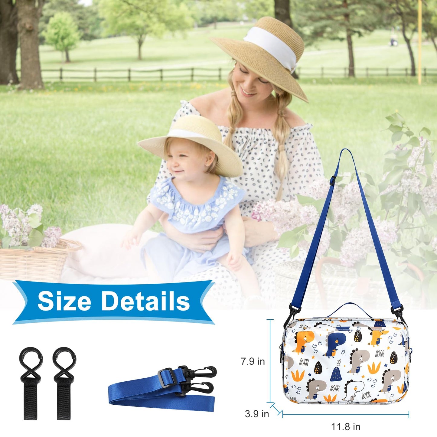 Accmor Stroller Organizer, Universal Stroller Organizer with Insulated Cup Holder Pocket, Dual Purpose Large Capacity Stroller Bag Caddy, Stroller Accessories Fits for Uppababy, Doona, Nuna Strollers