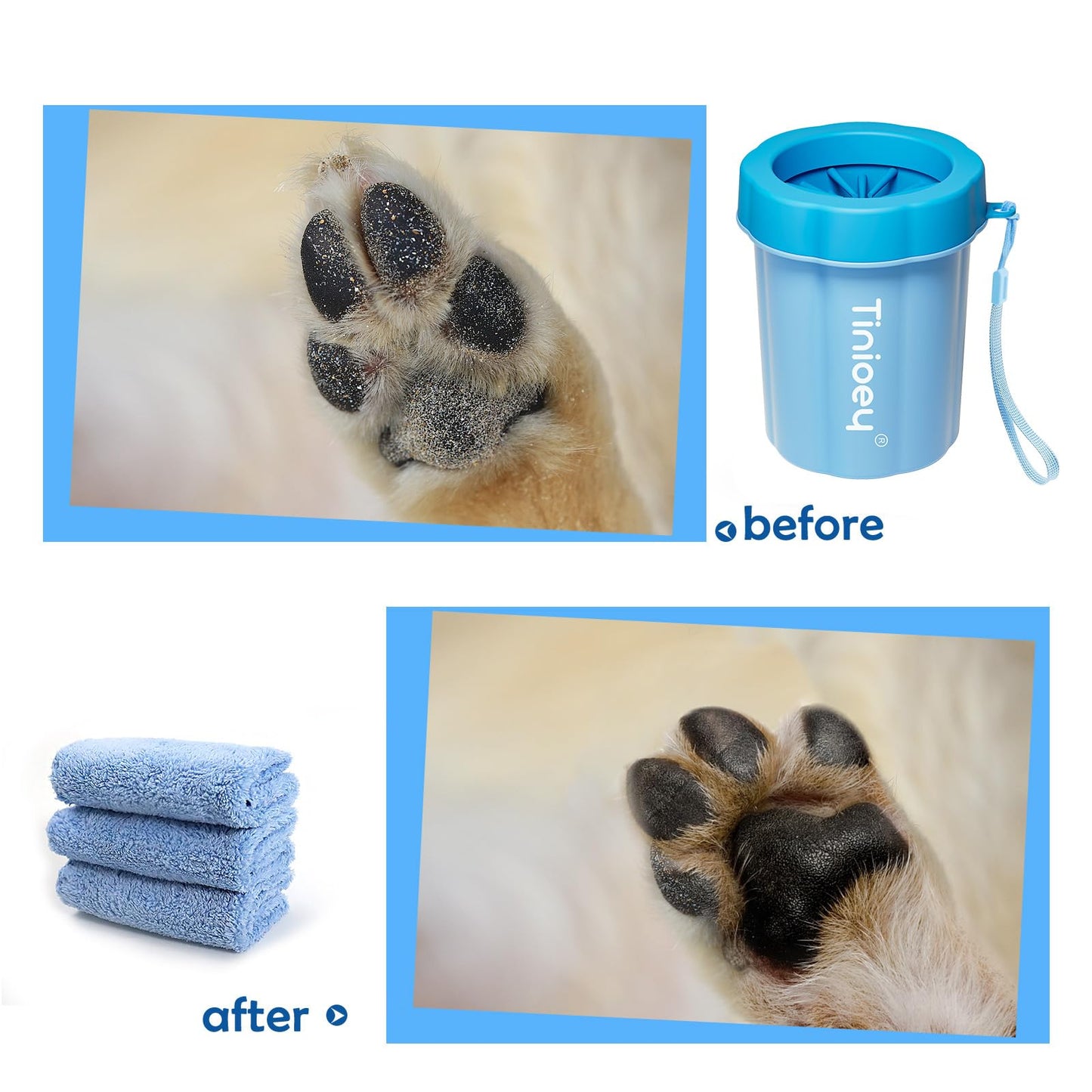 Tinioey Dog Paw Cleaner for Dogs, Dog Paw Washer, Muddy Paw Cleaner, Pet Foot Cleaner, Dog Paw Protector Kit