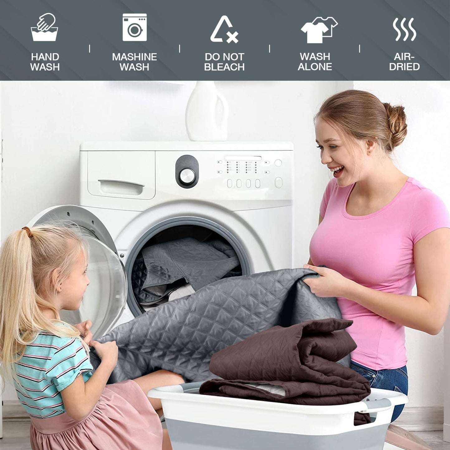 TAOCOCO Loveseat Recliner Cover Non-Slip Sofa Slipcover, Pet Cover for Loveseat Recliner with Elastic Straps, Washable Reclining Loveseat Covers Recliner Furniture Protector (2 Seater, Dark Grey)