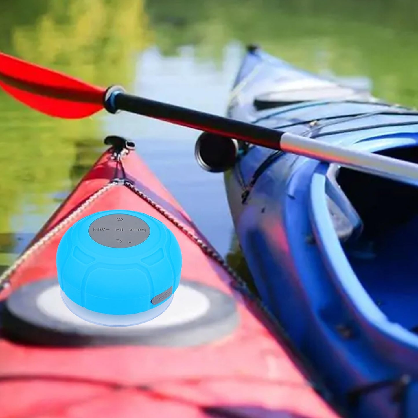 Annlend Bluetooth Shower Speaker Waterproof Wireless Mini Small Cute Portable Water Resistant Bathroom Speaker Suction Cup, Handsfree Speakerphone with Built-in Mic,4hrs of Playtime - Blue