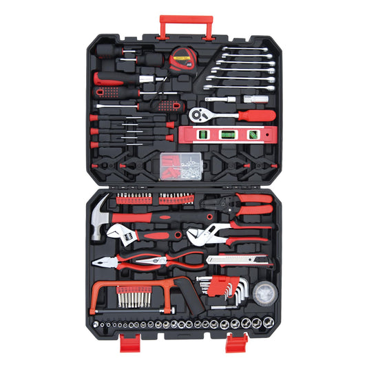 39-Piece Household Tools Kit Essential Home Repair Set with Plastic Toolbox Ideal for College Students, Home Use & More