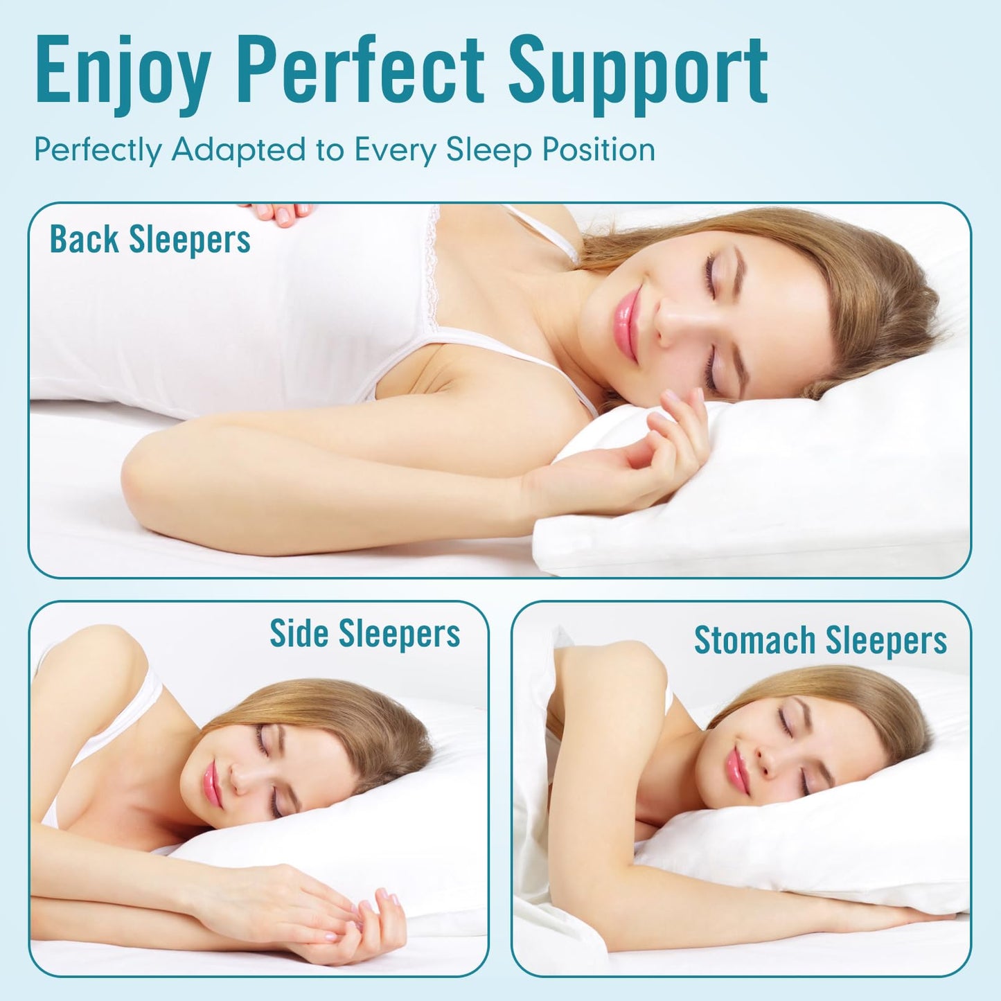 Sycoodeal Hotel Collection Bed Pillows for Sleeping 2 Pack,Standard Size Cooling Pillows,Hotel Quality with Premium Soft Down Alternative Fill for Side Stomach Back Sleepers