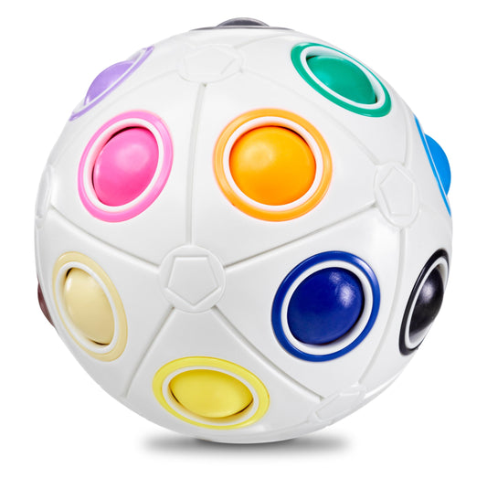 CUBIDI® Original Rainbow Puzzle Ball I Brain Teasers for Kids Ages 6-10 I for Boys and Girls 6+ Years I Travel Toy for Children | Fidget Ball Magic Ball
