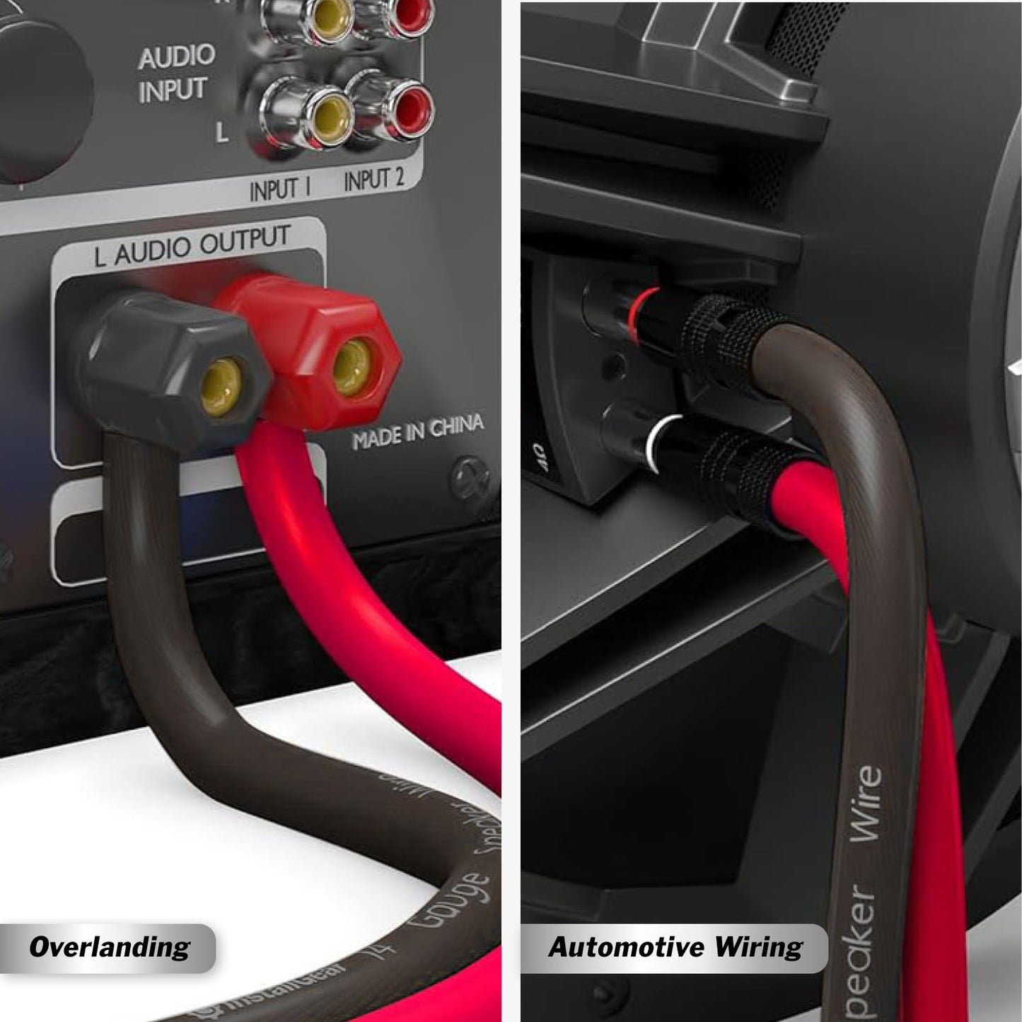 InstallGear 16 Gauge Speaker Cable - 100 ft True Spec Soft Touch Audio Wire for Car Stereos, Home Theater, Surround Sound - Flexible 16 AWG Speaker Wire - Easy Installation - Red/Black