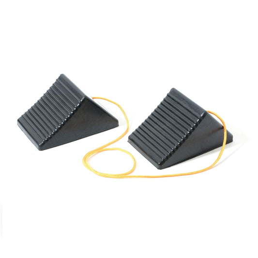 AFA Tooling - Heavy Duty Rubber Wheel Chocks w/Eyebolt Tie Off Handles - RV Wheel Chock for Front & Back Tires - Quick Grip Ribbed Design - Great for Your Camper, Trailer, RV, Truck, Car, ATV - 4 Pack