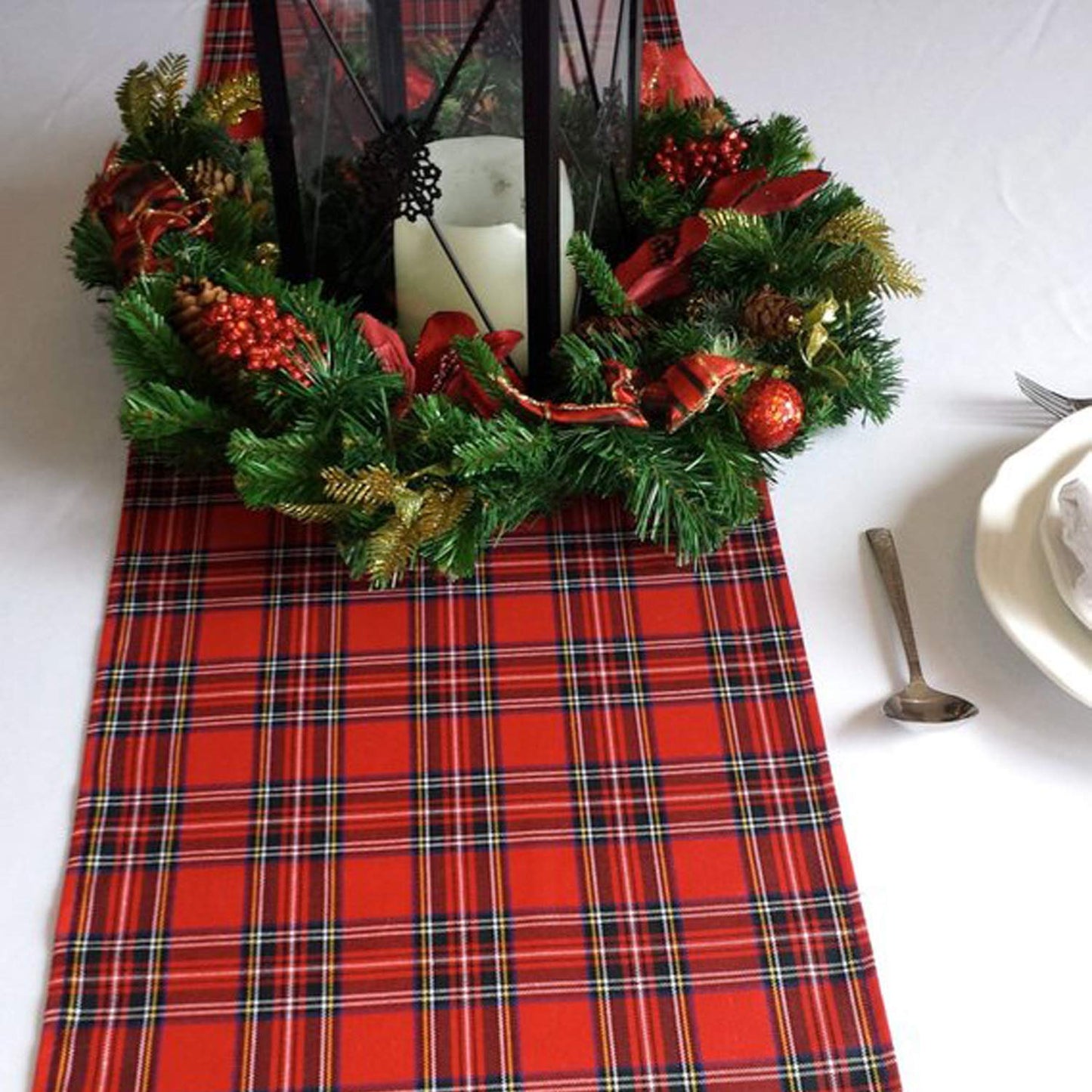 Tartan Plaid Table Runner for Home Kitchen Dinner Party Holiday Christmas Table Decorations - Scottish Christmas Table Runners 72 Inch