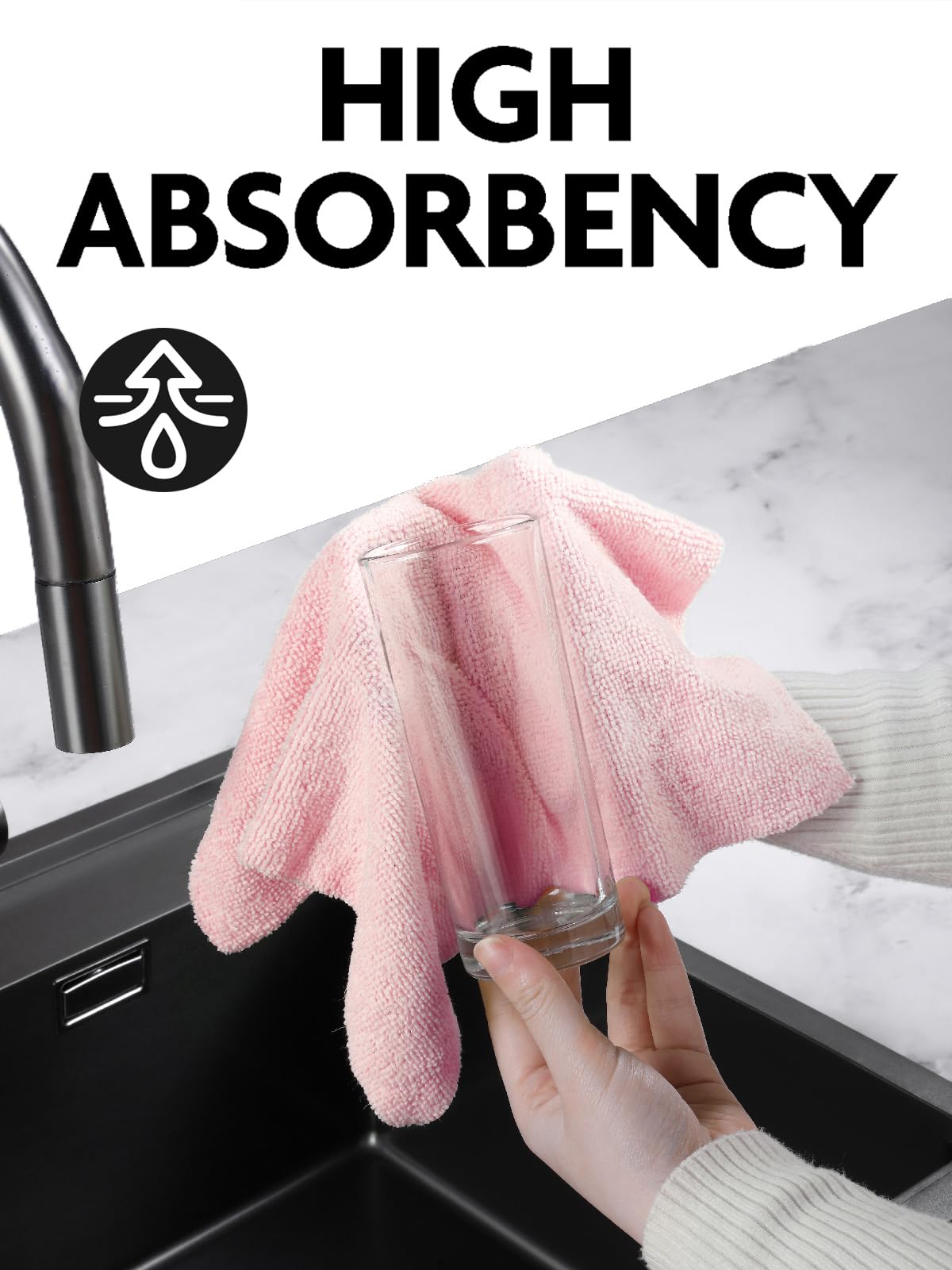 Fantasticlean Microfiber Cleaning Cloth Roll -40 Pack, Tear Away Microfiber Towels, 12" x 12", Reusable, Washable, Scratch Free, Ultra Absorbent Dish Rags for Car, Home, Garage or Shop (Pink)