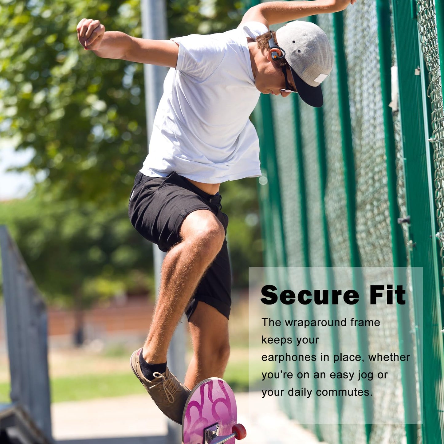 voijump Open Ear Headphones with Mic, Bluetooth Wireless Headset with Microphone, Multipoint Connect Bluetooth 5.3 Headphone, Sweatproof Wireless Headset for Work, Driving, Running, Workouts