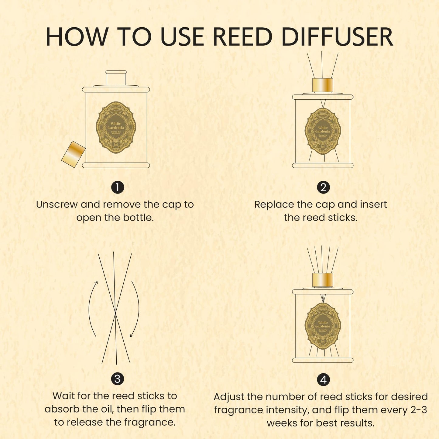 M&SENSE 8.4 oz Large Reed Diffuser for Home | Linen Breeze Scent Oil Diffuser with Sticks | Bedroom Bathroom Living Room Decor