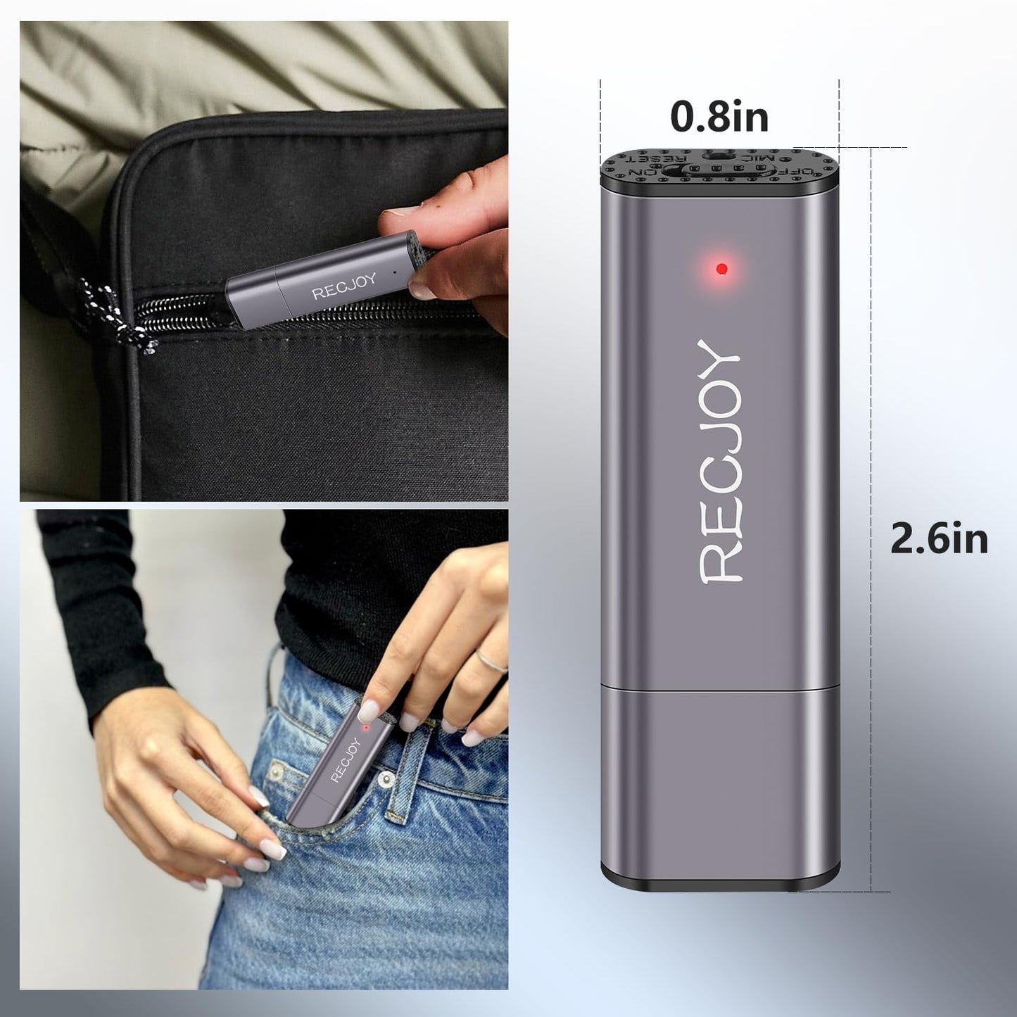 64GB Digital Voice Recorder USB Recording Device with 750Hrs Storage Capacity Voice Activated Recorder,Audio Recorder for Lectures Interview,Noise Reduction Rechargeable