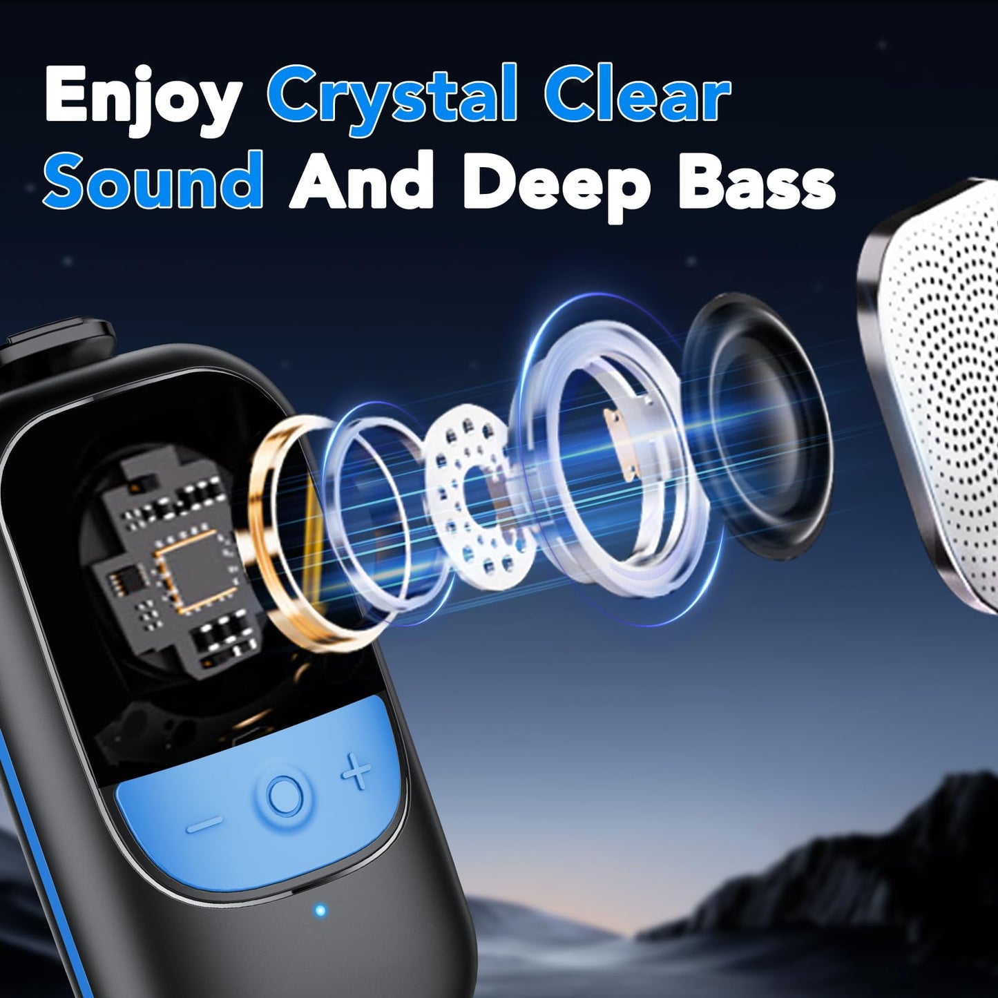 Small Bluetooth Speaker, Mini Speaker Built-in Mic, Speakers Bluetooth Wireless with 15 Hours Playtime, Hands-Free Call, IP67 Waterproof Portable Speaker for Hiking/Biking, Gifts for Women/Men