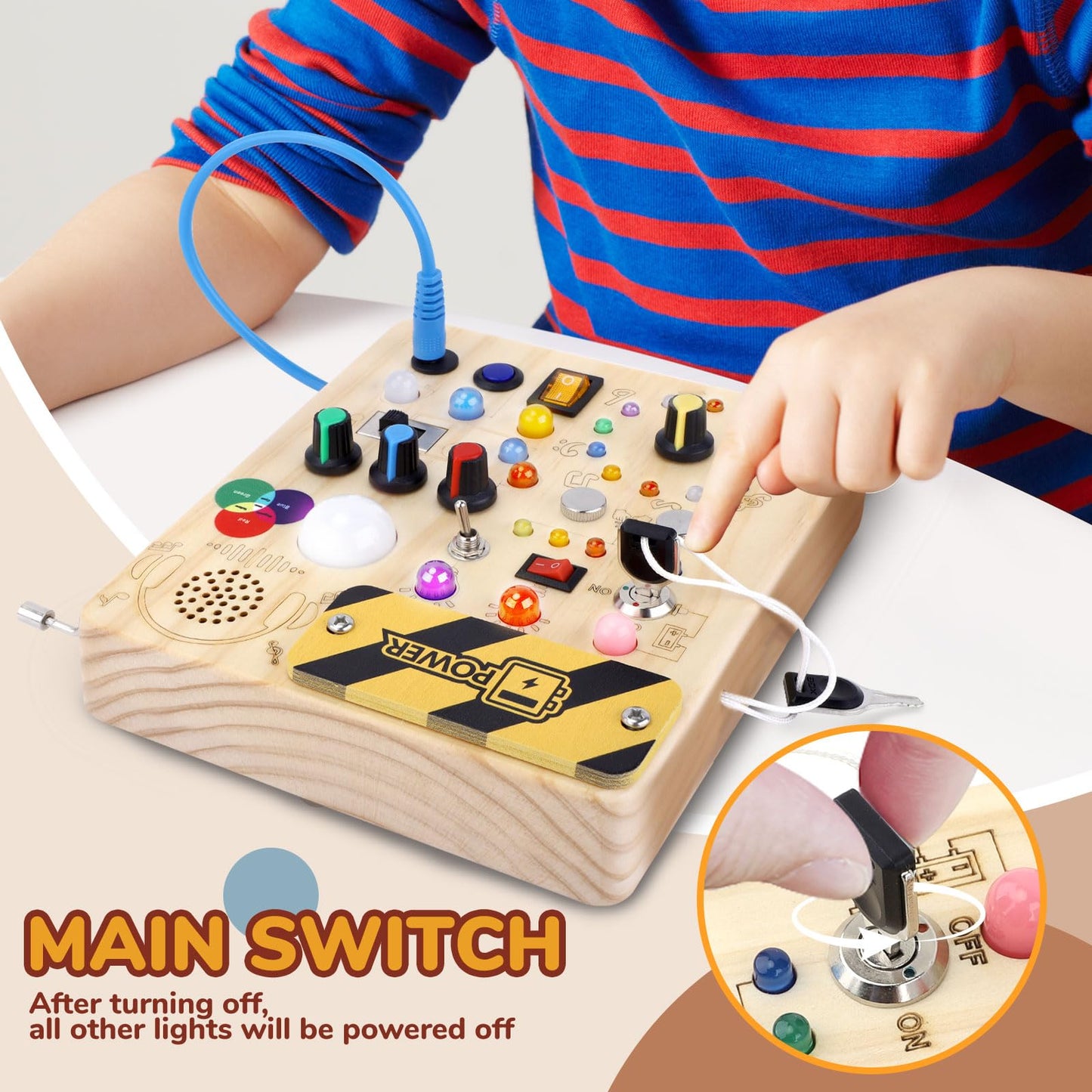 Sumsoltic Busy Board,Montessori Toys for 1-3 Year Old Boys & Girls,Travel Educational Learning Activities for Toddlers,Sensory Toy for Kids with Autism (Busy Board v5)