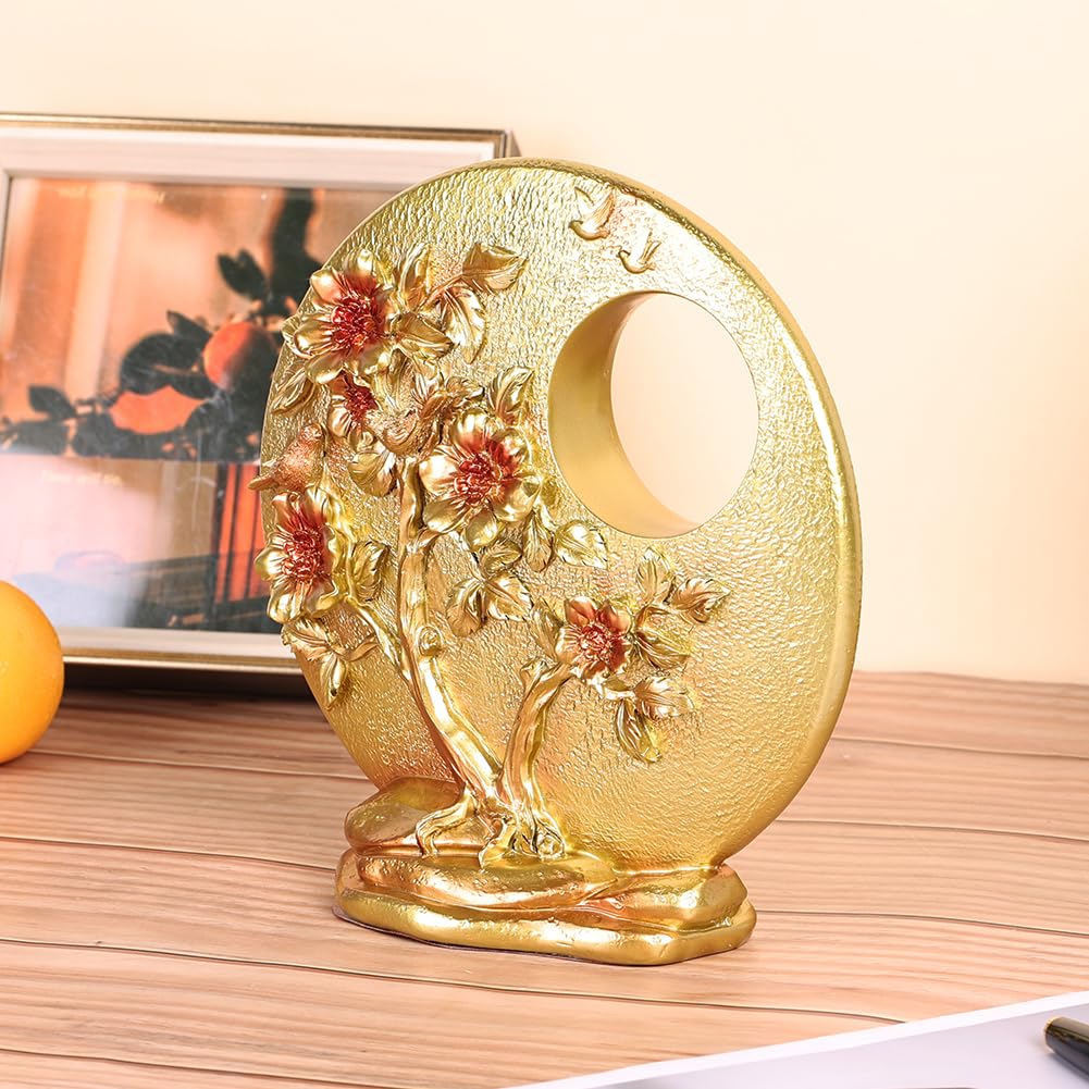 YUNSHID Resin Bird Sculpture Ornaments, Bogu Porch Bird Sculptures, Modern Home Decoration Suitable for Living Room, Bedroom, Bathroom, Office, Dining Table, Bookshelf, Fireplace Centerpiece (Gold)