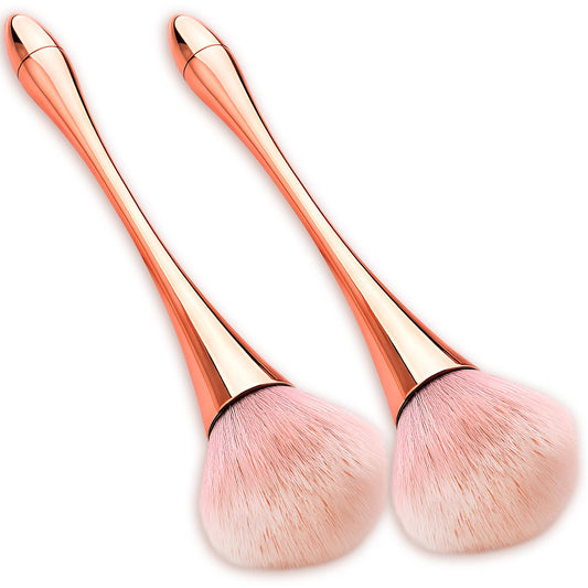Super Large Mineral Powder Brush Set - Grade Color, 2 Pcs Bronzer Makeup Brush & Soft Fluffy Foundation Brush