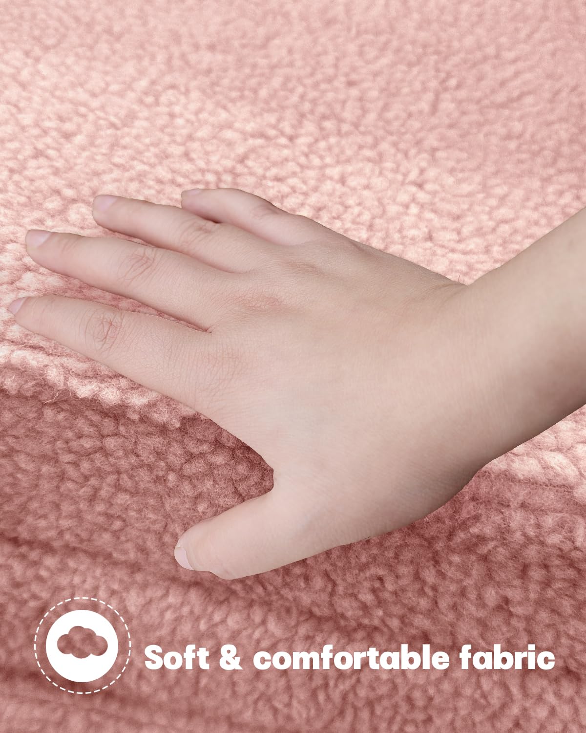 MOONBEEKI Kids Couch, 2-in-1 Convertible Soft Sherpa Fabric, Toddler Chairs Comfy 1-5 Years Old, Cartoon Animal & Crown Design, Toddler Furniture for Bedroom and Playroom, Pink Crown, Medium