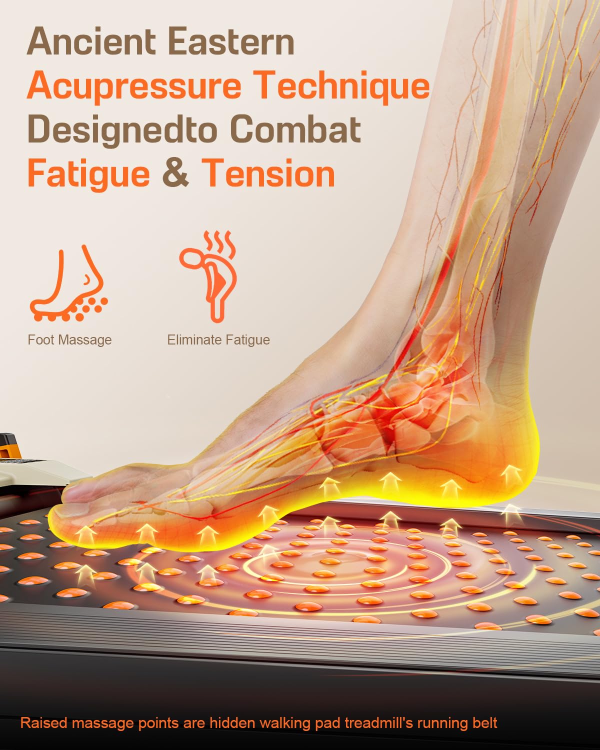 Akluer Walking Pad with Incline, Dual Sided Walking Pad with Foot Massage, 180° Revesrsible Available Use, Foot Massage Under Desk Treadmill for Office/Home