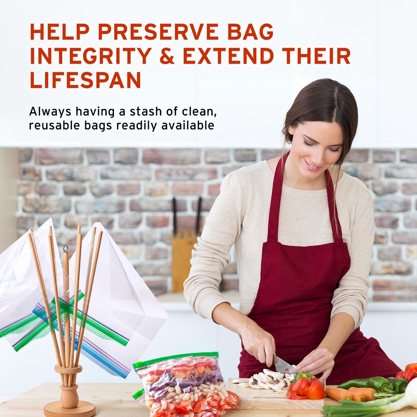 FloWorks Design Plastic Bag and Bottle Dryer - Patented; Multi-Purpose Drying Rack Saves Money and the Planet. Folds for Easy Storage