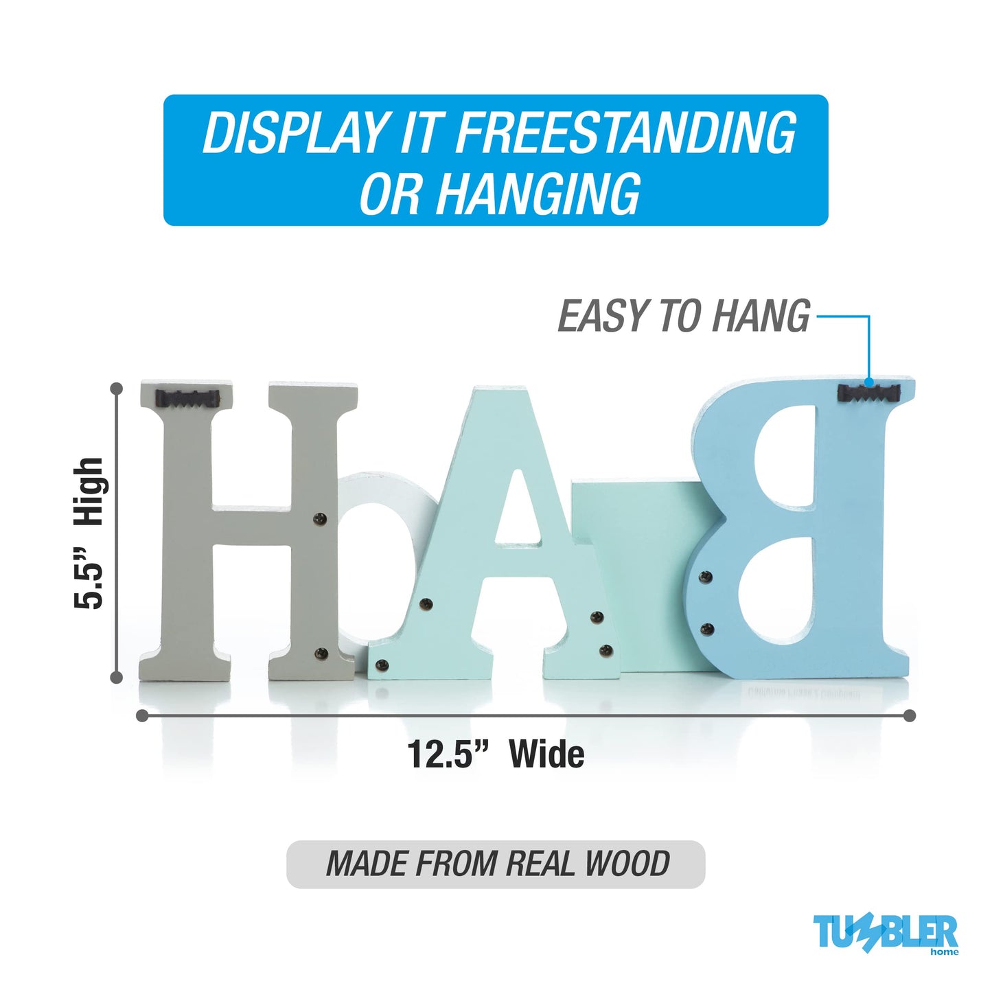 Wooden Beach Word Sign with Trio of Loose Starfish - Tropical Beach Home Decor