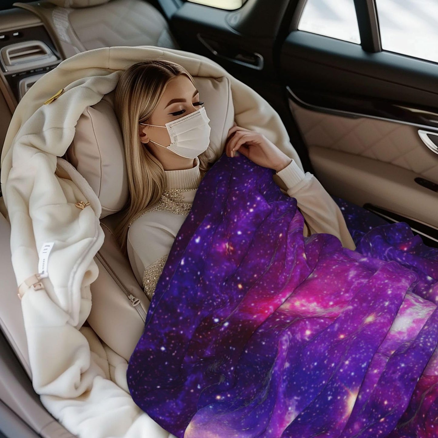 Jbofyee Bursting Galaxy Throw Blankets All Season Ultra Soft Warm Fleece Blanket for Home Bed Sofa Couch Chair Outdoor Travel Camping 60x50 Inch