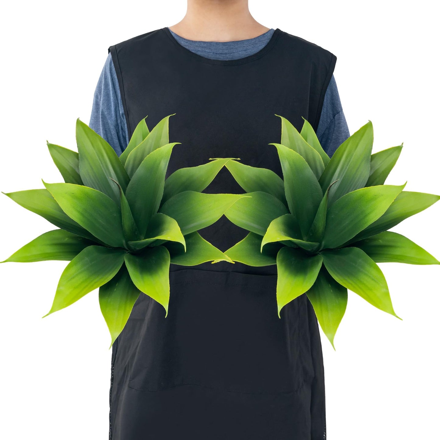 Ttranewsoo Fake Plants Artificial Agave Plants,Large UV Resistant Fake Agave Planters for Indoor and Outdoor Decorating Tropical Plant Succulents Greenery Indoor Decor((2Pack Light Green) 13.8"