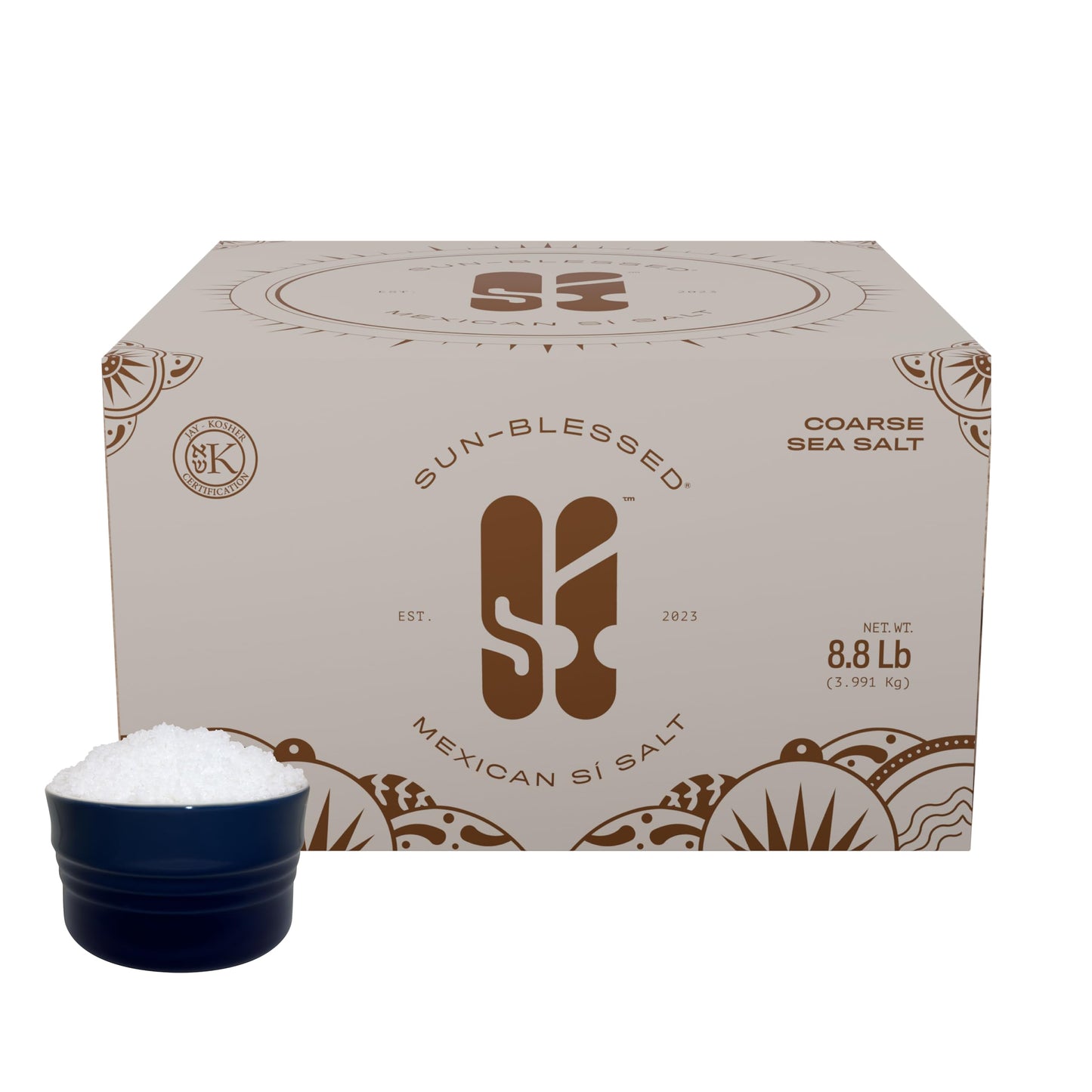 Sí Salt, Colima Sea Salt, Crystals, Kosher, Unrefined, Hand Harvested Bulk Size, Canning, FoodService (8.8 lbs, Coarse Sea Salt)