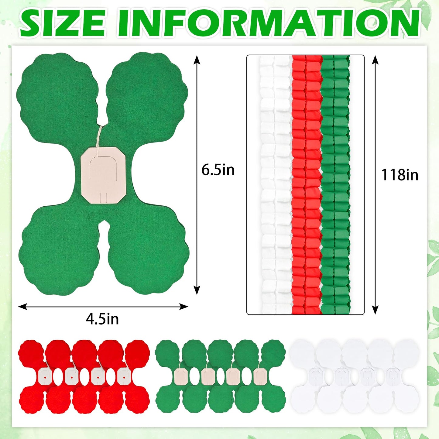 12Pcs Italian Themed Party Decorations Set, Hanging Red White and Green Paper Streamers Garland for Mexican Italian Christmas Decorations