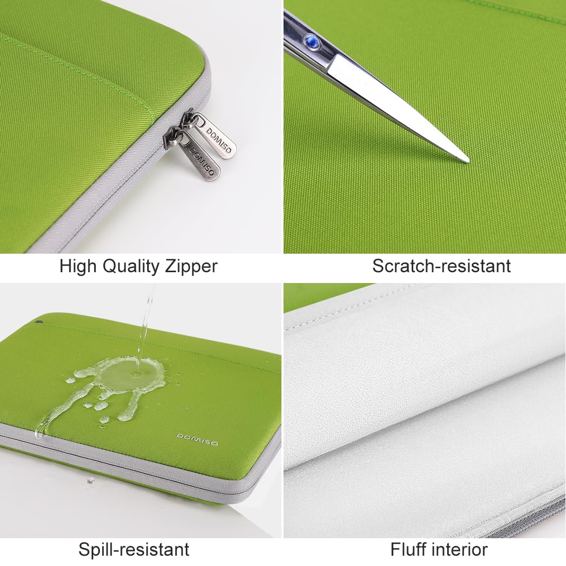 DOMISO 17 inch Laptop Sleeve Case Water-Resistant Bag Portable Carrying Protector with Handle for 17.3" IdeaPad 3 Gen 7/IdeaPad 300 320 321/17.3" ZBook Fury 17.3 G8/HP Envy/LG Gram 17",Tender Green