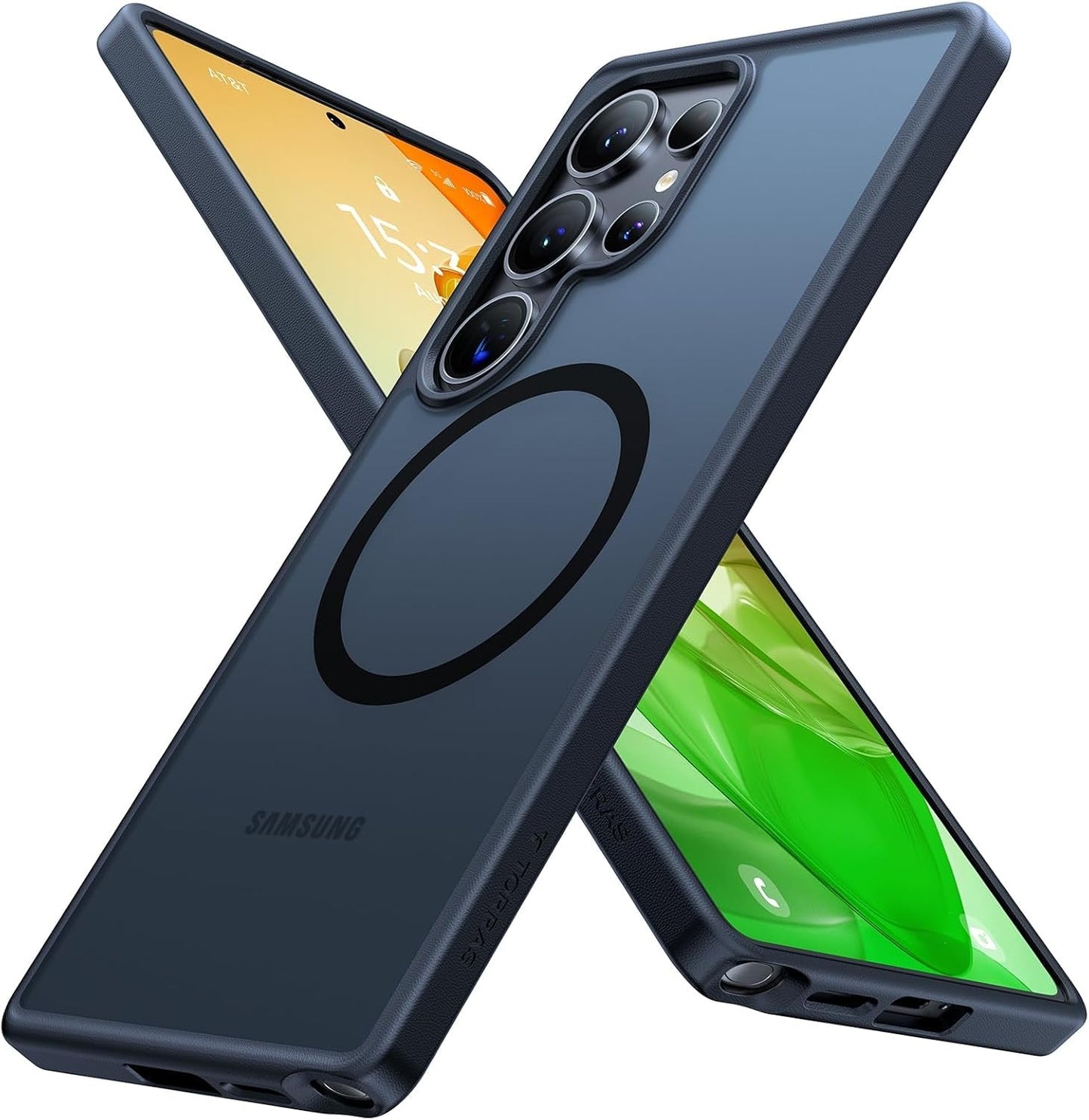 TORRAS Magnetic Shockproof for Samsung Galaxy S25 Ultra Case, Fit for MagSafe, 4X Military Grade Protection, Translucent Slim Case for Samsung S25 Ultra Case Anti-Fingerprint Anti-Scratch, Black