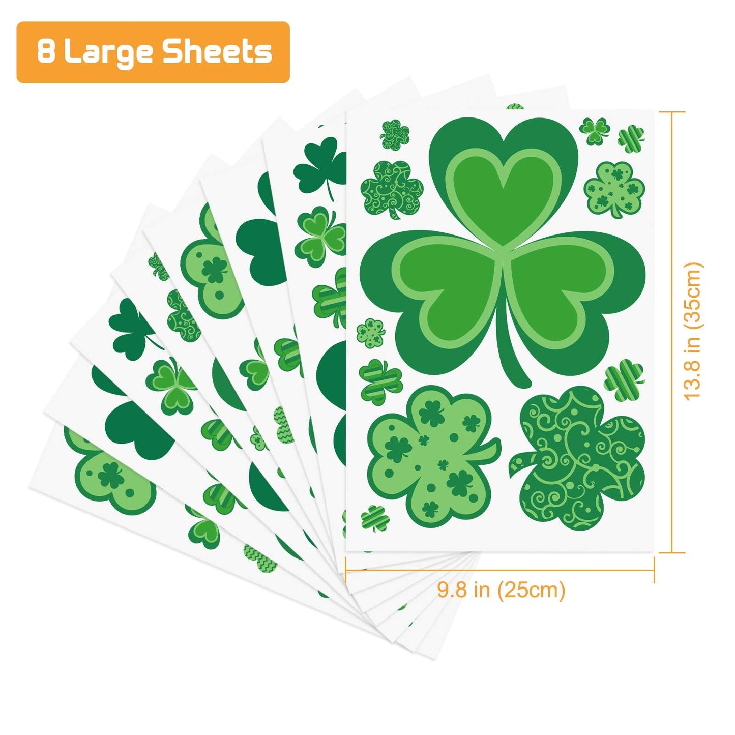 St Patricks Day Window Clings, 109 Pcs Shamrock Window Stickers for St Patricks Day Decorations