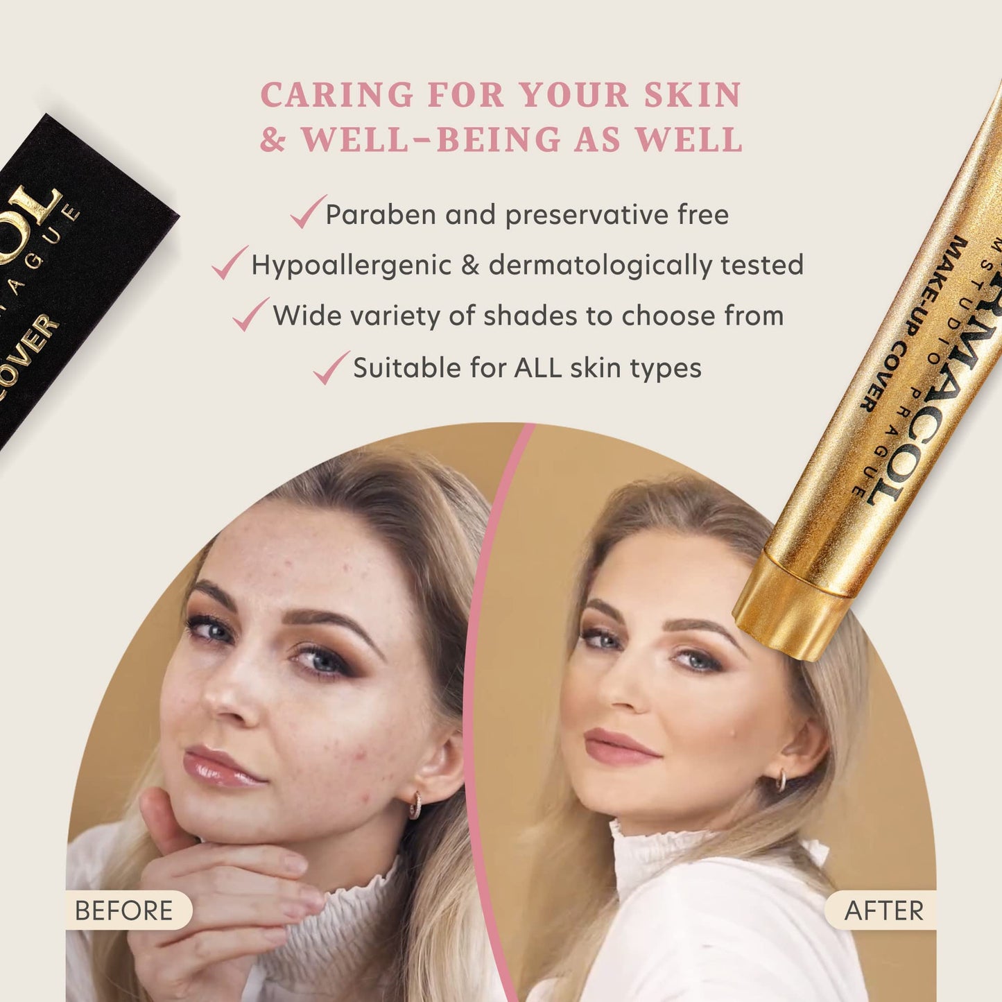 Dermacol - Mini Full Coverage Foundation 13g, Liquid Makeup Matte Foundation with SPF 30, Waterproof Foundation for Oily Skin, Acne, & Under Eye Bags, Long-Lasting Makeup Products Shade- 207