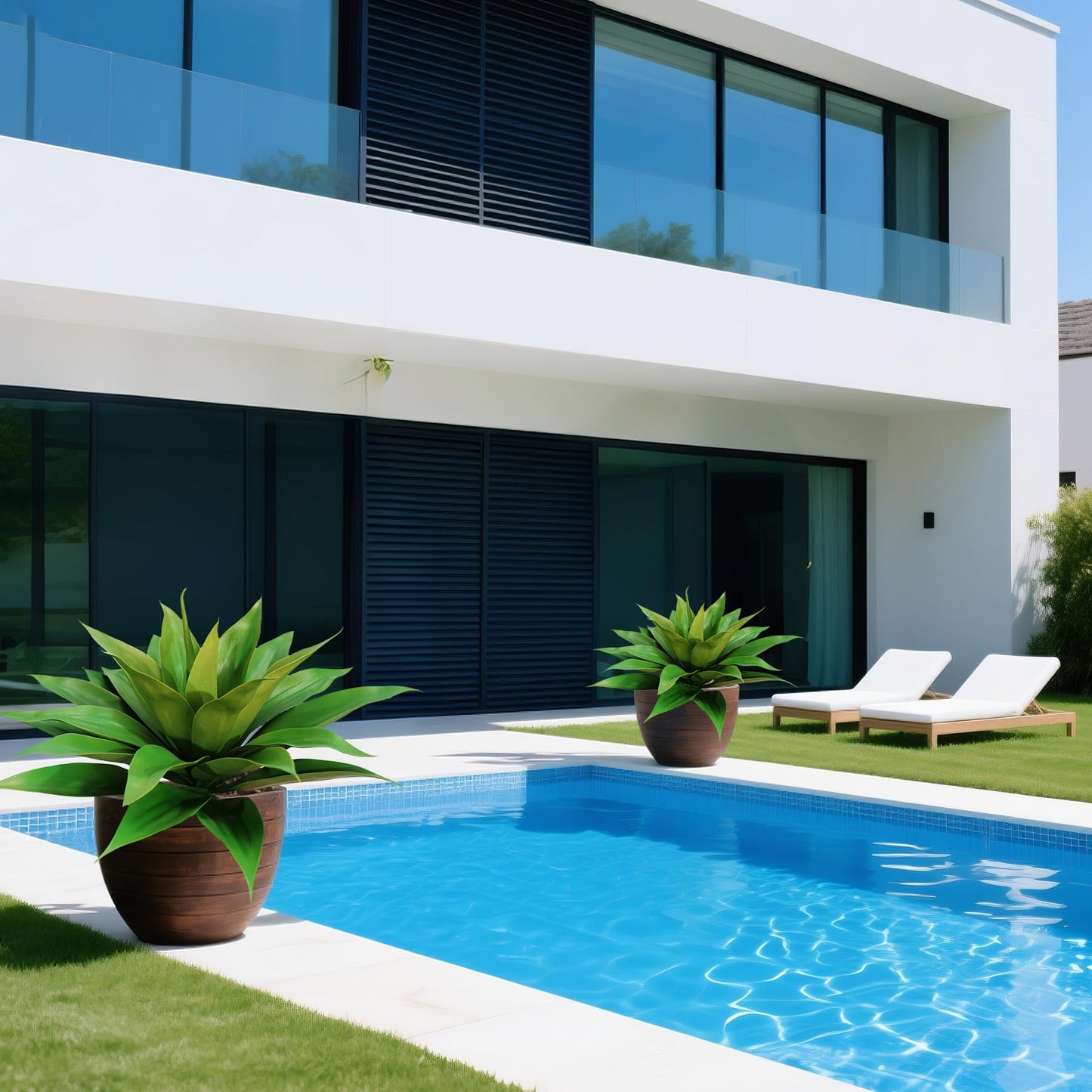 ENALGRE Artificial Flowers for Outdoors Artificial Agave Fake Plants Faux Agave Artificial Plants Outdoor Fake Flowers Outdoor Faux Plants Indoor Uv Resistant Artificial Plants 28''(Green 2pcs)