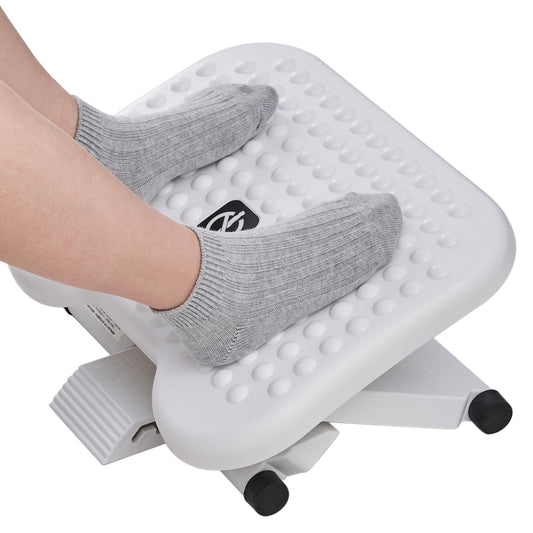 HUANUO Adjustable Desk Footrest, Foot Rest for Under Desk at Work with Massage, Adjustable Foot Stool with 3 Height Position & 30 Degree Tilt Angle Adjustment for Home, Office