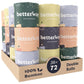 Betterway Bamboo Toilet Paper 3 Ply - Sustainable Toilet Tissue - 12 Double Rolls & 360 Sheets Per Roll - Septic Safe - Organic, Plastic Free - FSC Certified