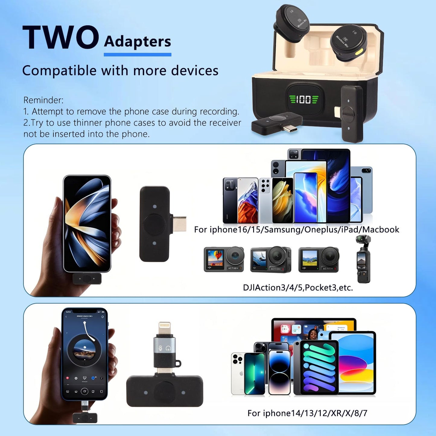 Pavicott Wireless Lavalier Microphone with Cultural Stickers for iPhone/Android Noise Cancellation 20 Hours Battery Life 100Ft Range Omnidirectional Microphone for Video Recording Interviews Podcasts