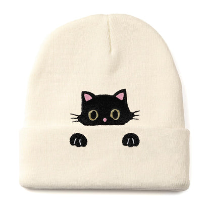Cat Hat Beanie for Lovers - Cute Women's Embroidery Themed Gifts for Mom - Funny Novelty Trendy Stuff