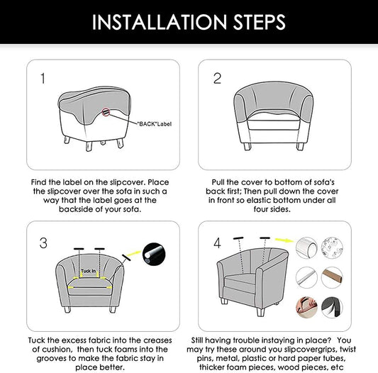 NILUOH Club Chair Slipcover Tub Chair Cover Stretch Armchair Covers Sofa Cover Furniture Protector for Living Room (04)