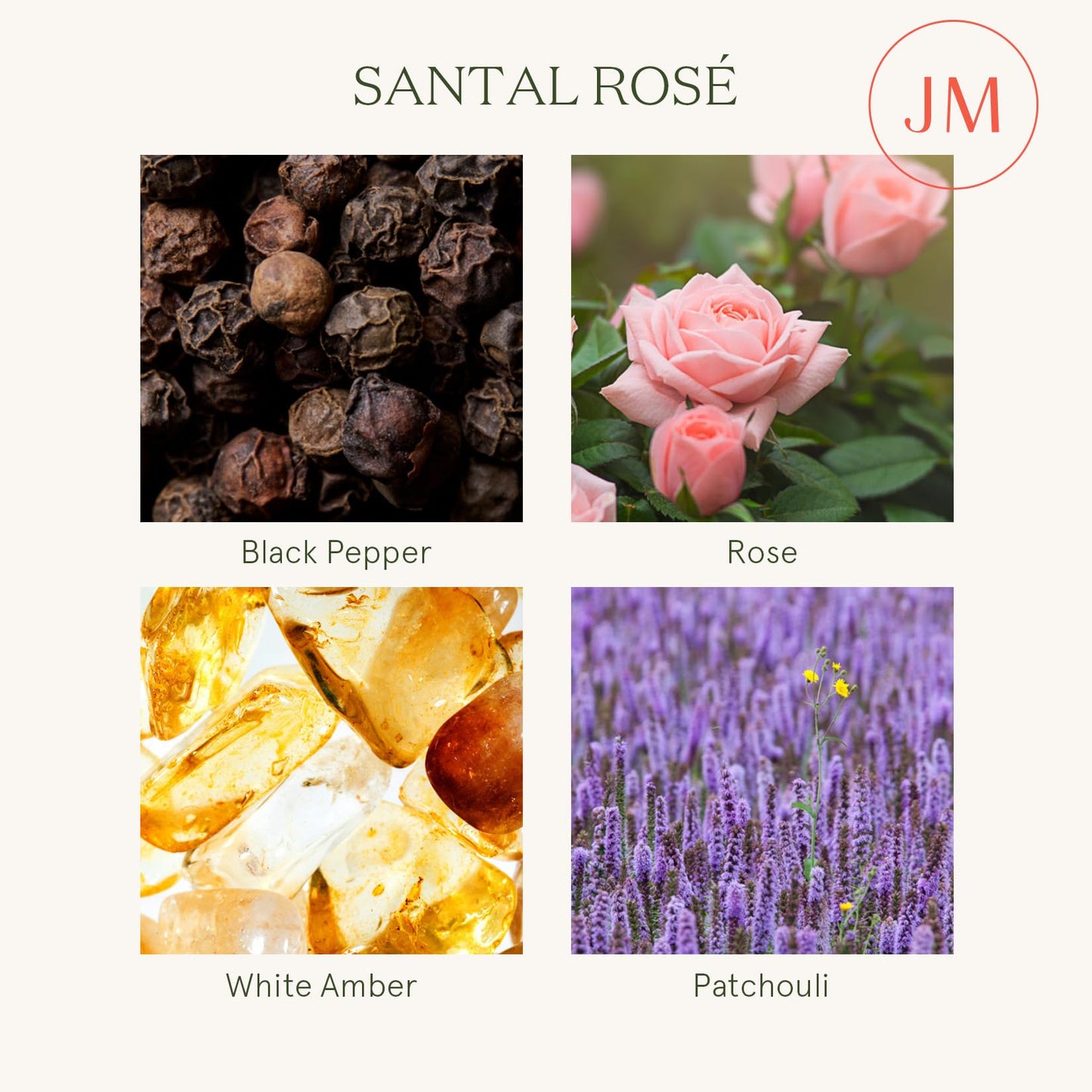 LA JOLIE MUSE Sandalwood Rose Candle, Scented Candles Gifts for Women, Natural Soy Candle, 6 oz 40 Hours Burn, Candles for Home Scented