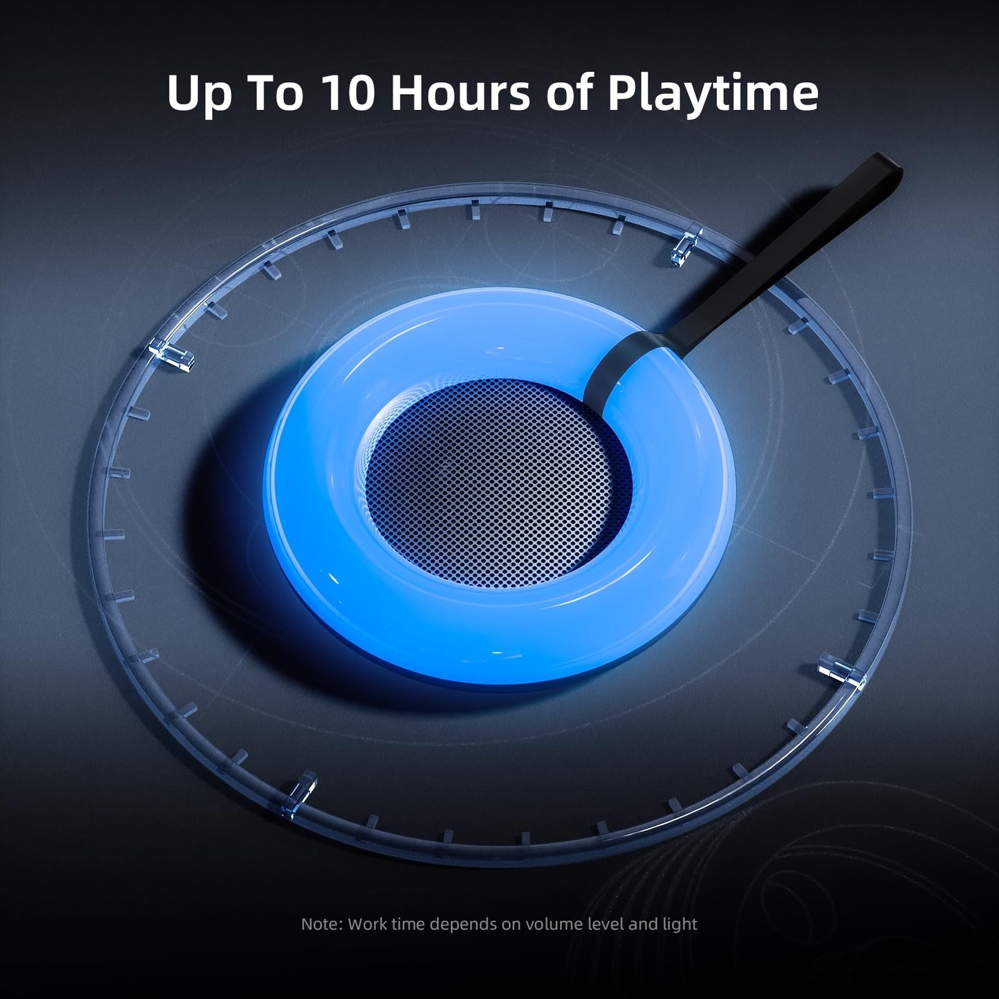 Xinborry IPX7 Waterproof Speaker with Dynamic LED Light,Bluetooth Shower Speaker,Portable Bluetooth Speakers,Floating, True Wireless Stereo for Outdoor/Pool/Beach,BT5.3/TF-Card,Ideal Gifts(Black)